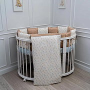 Комплект в кровать Lappetti Летняя история для овальной кроватки 6 предметов голубой