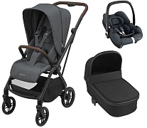 Детская коляска Maxi-Cosi Leona² Oria 3 в 1 с автокреслом CabrioFix Essential graphite 1204204110 Twillic Graphite/1507672111 Essential Black