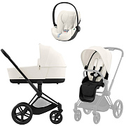Коляска Cybex Priam IV Matt Black complete Cloud T Off White Plus 3 в 1 Off White