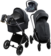 Детская коляска AmaroBaby Genius 3 в 1 с автокреслом Rant Miro Graphite серый