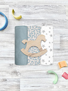 Пелёнки Mjolk трикотажные 3 шт 120х85 см Blue Leopard/Звёзды/Baby Blue