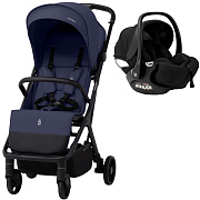 Прогулочная коляска Sweet Baby Aura Basic SBL + автокресло Premier Black Dark Blue