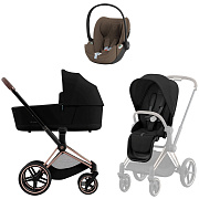 Коляска Cybex Priam IV Rosegold complete Cloud T Coconut Brown Plus 3 в 1 Sepia Black