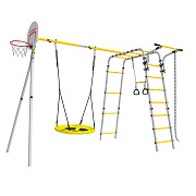 Дачный комплекс Romana - Акробат 2 + качели-гнездо R 103.19.05 серый/жёлтый