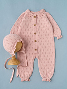 Комбинезон и чепчик Little Star 80375 (ЧЗ-мз) пудра 56