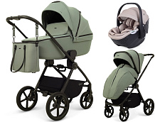 Детская коляска Rant Teo Soft 3 в 1 с автокреслом Aster Zero Beige Olive