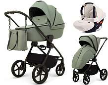 Детская коляска Rant Teo Soft 3 в 1 с автокреслом Cruise Beige Olive