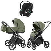 Коляска Carrello Vector 2025 CRL-6551 и автокресло Cybex Aton B2 Volcano Black 3 в 1 Field Green