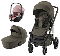 Коляска 3 в 1 Britax Roemer Smile 5Z LUX и автокресло Baby-Safe PRO Style Dusty Rose Urban Olive