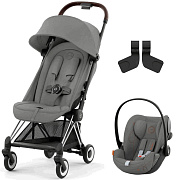 Коляска Cybex Coya Chrome Frame Cloud G i-Size Lava Grey 2 в 1 Mirage Grey с дождевиком