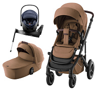 Коляска 3 в 1 Britax Roemer Smile 5Z LUX и автокресло Baby-Safe PRO Style Night Blue + Vario Base 5Z Warm Caramel