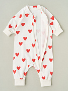 Комбинезон растущий на молнии Little Star интерлок 13016 (мз) сердечки, крем 62