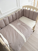 Комплект в детскую кроватку Lappetti Organic baby cotton для прямоугольной кроватки 6 предметов бежевый