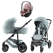 Коляска 3 в 1 Britax Roemer Smile 5Z Style и автокресло Baby-Safe PRO Style Dusty Rose Harbor Blue