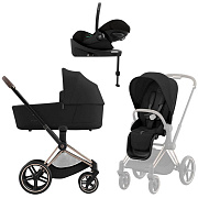 Коляска Cybex Priam IV Rosegold complete Cloud G Moon Black Plus Base G3 4 в 1 Sepia Black
