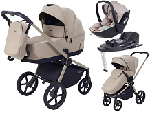 Детская коляска Rant Flex Therm Soft 4 в 1 с автокреслом Miro Beige и базой Sandy Beige