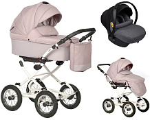 Детская коляска Indigo Barbara 21 Classic 3 в 1 с автокреслом Avionaut Cosmo Grey Ba07 розовый