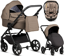 Детская коляска Tutis Leo 3 Plus 3 в 1 с автокреслом Beno Beige 1582261 Cinnamon