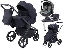 Детская коляска Rant Flex Therm Soft 4 в 1 с автокреслом Miro Olive и базой Midnight Black