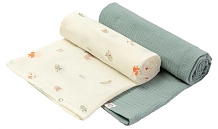 Пелёнки муслиновые Buba Kids, 2 шт, 75х115 см BKMUSSW46 Заповедный лес/ полынь