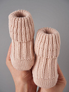 Носочки вязаные Little star Лапша 5102 (ЧЗ-нк) пудра, 8 см