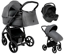 Детская коляска Roan Esso 3 в 1 с автокреслом Pituso Baesa Pro Black ESS114/1 Grey/Black