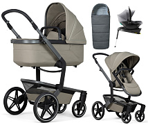 Детская коляска 4 в 1 Joolz Day 5 и автокресло Baby-Safe Core Frost Grey и база Baby-Safe Core без адаптеров + конверт в подарок Sage green