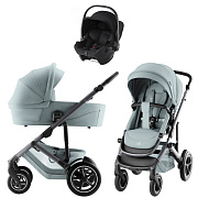 Детская коляска 3 в 1 Britax Roemer Smile 5Z Style и автокресло Baby-Safe Core Space Black Harbor Blue