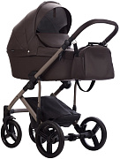 Детская коляска Bebetto Magnum Light Pro 2 в 1 09 коричневая кожа, бежевая рама