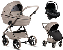 Детская коляска Tutis Uno 6 Plus Leather collection 3 в 1 с автокреслом Elo Lux EduSky Black 1602185 Nocciola
