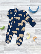 Утеплённый комбинезон с закрытой ножкой Mjolk Бурые мишки 56