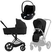 Коляска 3 в 1 Cybex Priam IV Matt Black complete и автокресло Cloud T i-Size Sepia Black Plus Sepia Black
