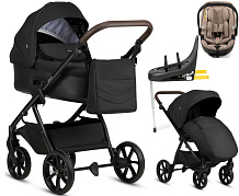 Детская коляска Tutis Leo 3 Plus 4 в 1 с автокреслом Beno Beige и базой 1582201 Black