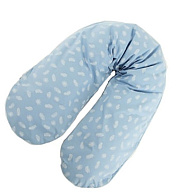 Подушка Mama's Helper для беременных и кормящих мам с мягким наполнителем голубой/перышки