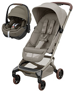 Детская прогулочная коляска Maxi-Cosi Fame Cabin с автокреслом Pebble 360 Pro Twillic Truffle 1141128110 Sapphire Sand/Песочный