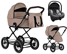 Детская коляска Roan Bass Next Classic d12 3 в 1 с автокреслом Tutis Elo Lux EduSky Grey RCL266/1 Amber