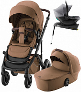 Коляска 4 в 1 Britax Roemer Smile 5Z LUX и автокресло Baby-Safe Core Frost Grey + база Baby-Safe Core Warm Caramel