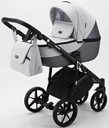 Детская коляска Adamex Bibione 3 в 1 BI-TSB13 (СВ.СЕР.ЖАКАРД+Т.СЕР.ПЕРЛ.КОЖА)