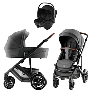 Детская коляска 3 в 1 Britax Roemer Smile 5Z Style и автокресло Baby-Safe Core Space Black Mineral Grey