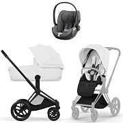 Коляска Cybex Priam V Matt Black Style Cloud T Mirage Grey 3 в 1 Off White