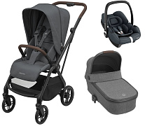 Детская коляска Maxi-Cosi Leona² Oria 3 в 1 с автокреслом CabrioFix Essential graphite 1204204110 Twillic Graphite/1507029110 Select Grey