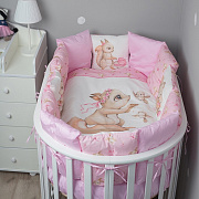 Комплект в кровать Vikalex Белочка для овальной кровати 6 пр. розовый