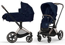 Коляска Cybex Priam IV Fashion Collections Rebellious Luxury Denim Blue 2 в 1 Rosegold