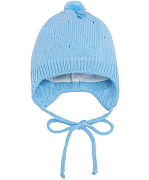 Шапочка вязаная AmaroBaby Pure Love Cutie с подкладом ЧЗ голубой 40
