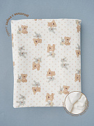 Пелёнка Little Star трикотажная теплая 614012 (ЧЗ-мз) зайка с мишкой