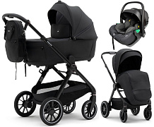 Коляска Agex Prima Pro 3 в 1 с автокреслом i-Safe S Black Midnight Grey (Темно-серый)