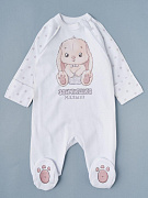 Комбинезон на молнии Little Star Зайчишка Малыш 0208 (ЧЗ-мз) белый 62