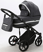 Детская коляска Adamex Rimini 3 в 1 RI93-TIP Т.СЕР+Т.СЕР.КОЖА+СЕРЕБР.ОТДЕЛКА