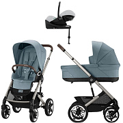 Коляска Cybex Talos S Lux TPE complete Cloud G Fog Grey Base G 4 в 1 Stormy Blue с дождевиками