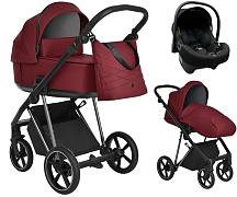 Детская коляска Roan Sol Luxury 3 в 1 с автокреслом Tutis Elo Lux EduSky Black RSL/4041 Porto/Nikiel